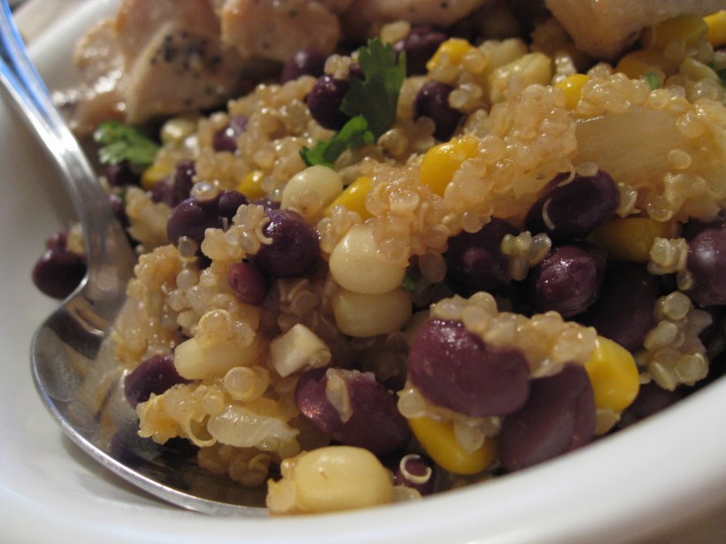 Quinoa with black beans and corn
