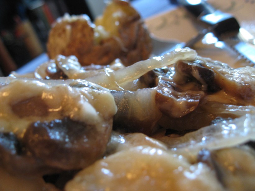 Chicken Grueyere with Sauteed Mushrooms