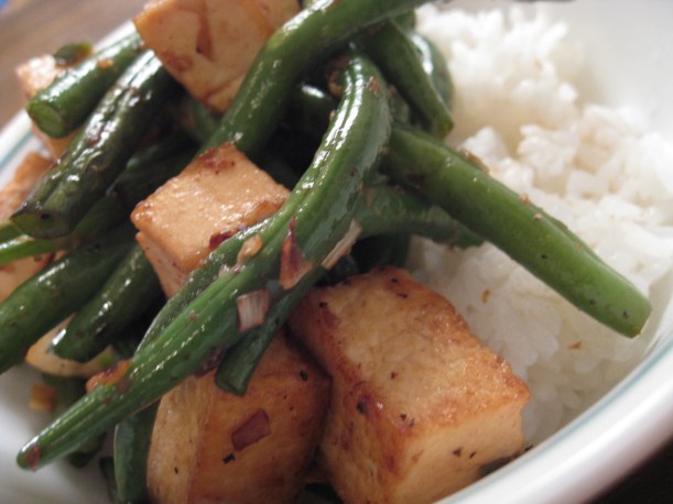 Lemongrass green beans and tofu
