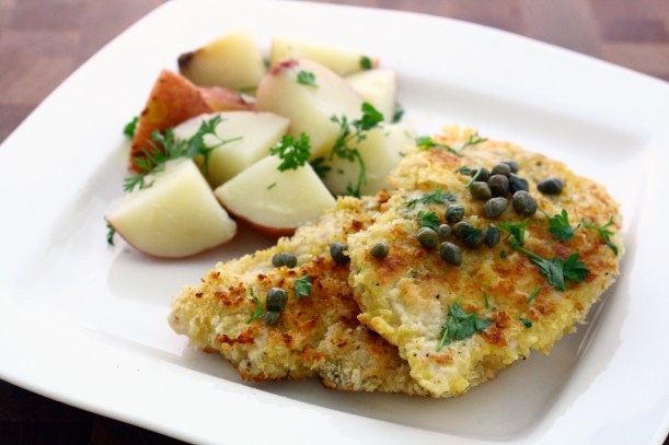 Panko-Coated Chicken Schnitzel with Parsley Potatoes | doughseedough.net