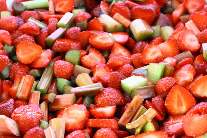 lightened up strawberry rhubarb crisp | doughseedough.net