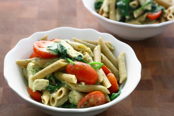 Lightened Up Chicken Pesto Florentine | doughseedough.net