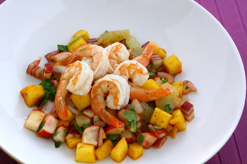 Shrimp with Mango, Lime and Radish Salsa | doughseedough.net