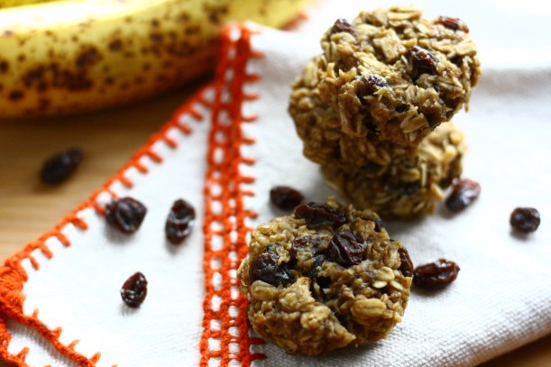 healthy 4 ingredient banana oatmeal cookies | doughseedough.net