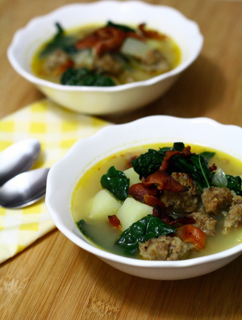 Dairy Free Zuppa Toscana (Italian Sausage & Kale Soup) | doughseedough.net