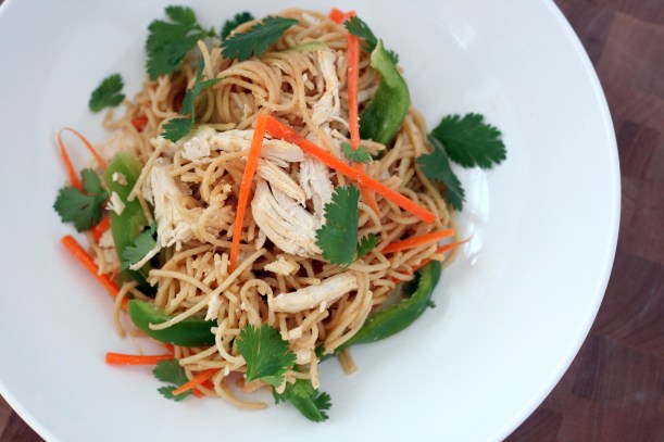 Peanut Noodles with Chicken and Veggies | doughseedough.net