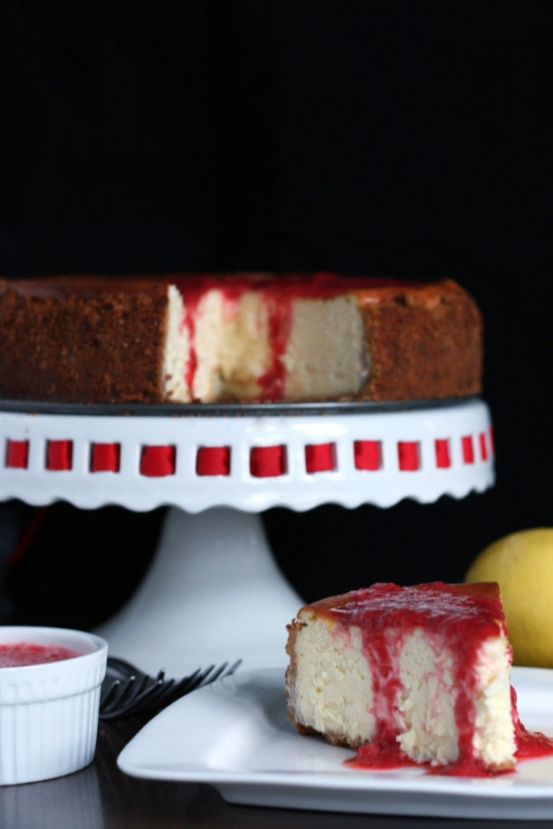 New York Cheesecake with Strawberry Topping | doughseedough.net