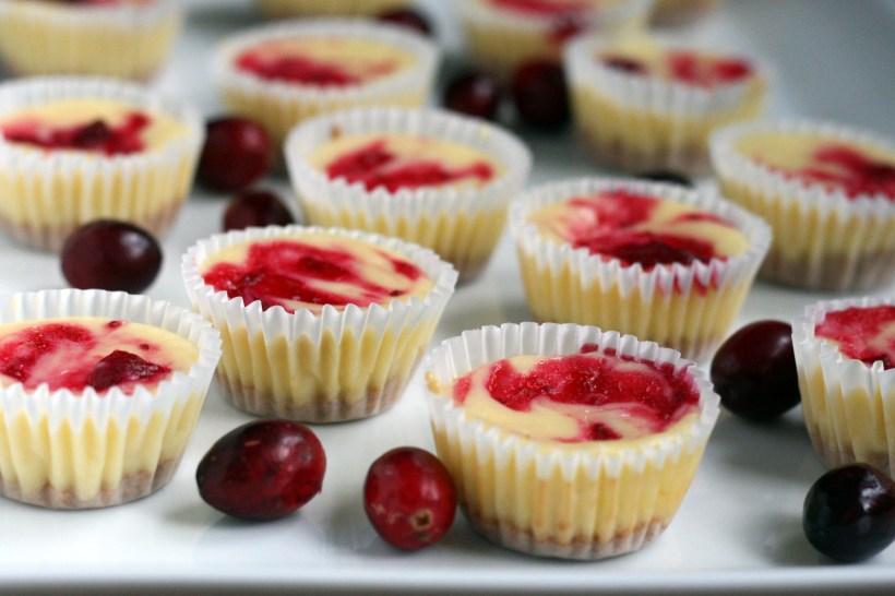 Mini Cranberry Swirl Cheesecakes | doughseedough.net