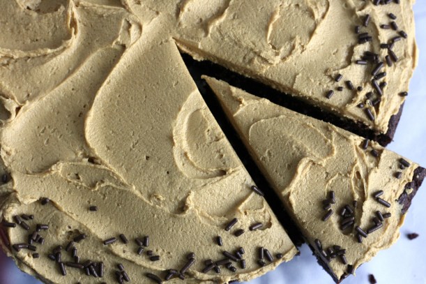 Brownie Cake with Biscoff Frosting |doughseedough.net